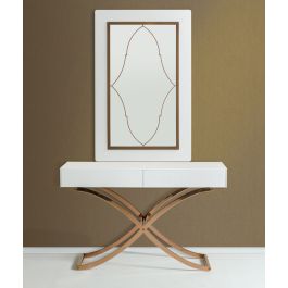 Aversa Modern White Crocodile Console Table & Mirror