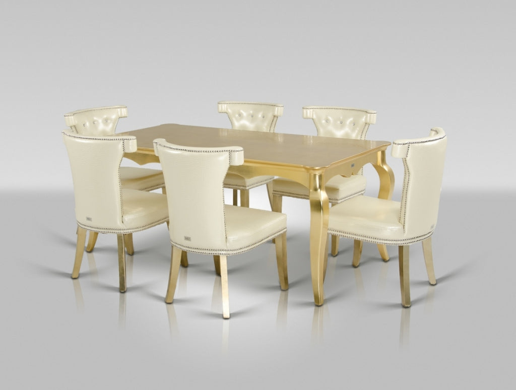 Imperial Transitional Gold Crocodile Dining Table