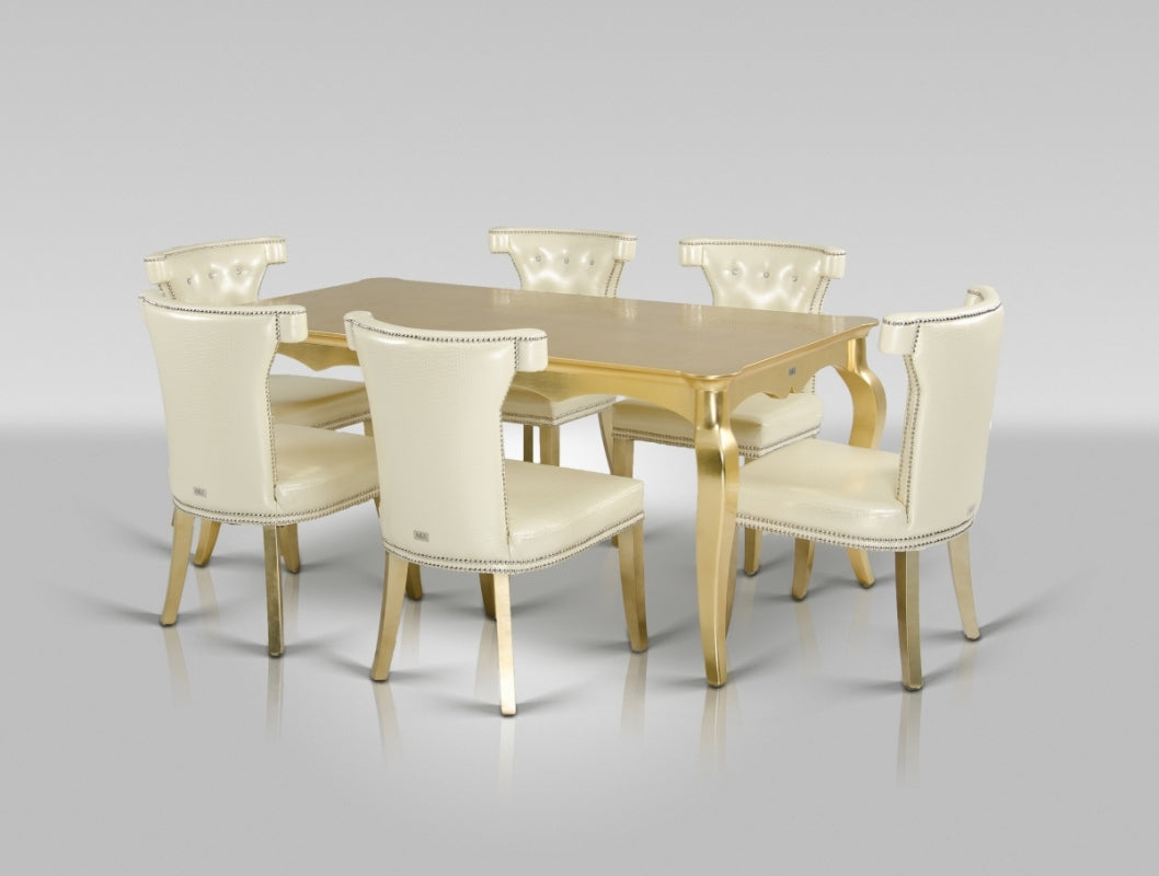 Imperial Transitional Gold Crocodile Dining Table