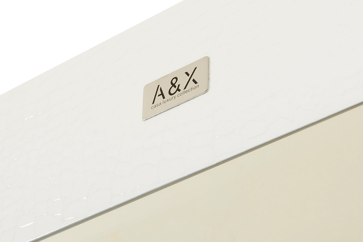 Regal - Modern White Crocodile Floor Mirror
