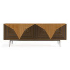Azteca - Modern White Oak + Black Geometric Pattern Buffet