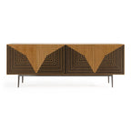 Azteca - Modern White Oak + Black Geometric Pattern Buffet