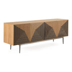 Azteca - Modern White Oak + Black Geometric Pattern Buffet
