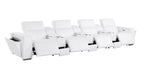 1224 Divanitalia 7-Piece Modular Power Reclining Sofa in Top Grain Italian Leather with 4 Power Recliners & Power Headrests