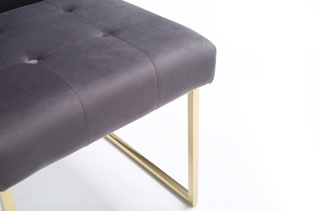 Legend Modern Grey Fabric & Gold Dining Chair (Set of 2)