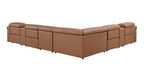 1126 Divanitalia 8-Piece L-Shaped Sectional Sofa in Top Grain Italian Leather with 4 Power Recliners & Power Headrests