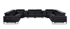 1246 Divanitalia 10-Piece U-Shaped Modular Power Reclining Sectional Sofa with 4 Power Recliners and Power Headrests - Top Grain Italian Leather