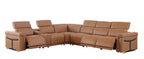 1126 Divanitalia 7-Piece L-Shaped Sectional Sofa in Top Grain Italian Leather with 3 Power Recliners & Power Headrests - Cognac - SKU 1126-COGNAC-SEC-7PC-3PWR-SECTIONAL-GROUP - view 4