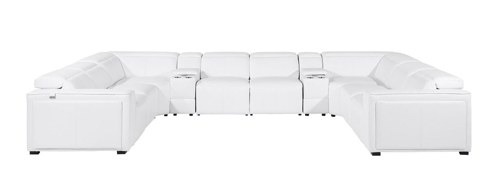 1224 Divanitalia 10-Piece U-Shaped Sectional Sofa in Top Grain Italian Leather with 4 Power Recliners & Power Headrests