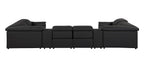 9762 Divanitalia 8-Piece U-Shaped Top Grain Italian Leather Sectional Sofa with 4 Power Recliners