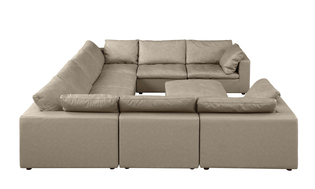 1100 Divanitalia 9-Piece U-Shaped Sectional Sofa in Top-grain Italian Leather