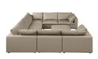 1100 Divanitalia 9-Piece U-Shaped Sectional Sofa in Top-grain Italian Leather