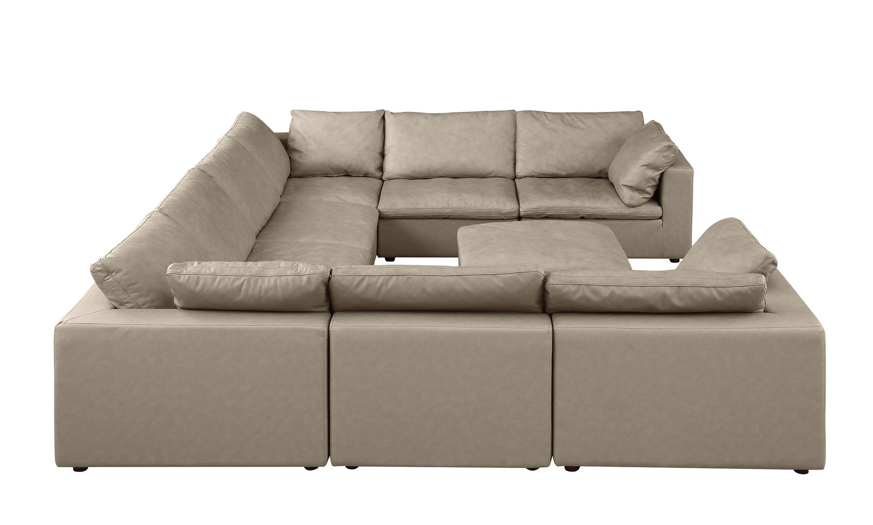 1100 Divanitalia 9-Piece U-Shaped Sectional Sofa in Top-grain Italian Leather