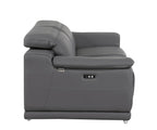 9762 Divanitalia 2-Piece Modular Power Reclining Console with 2 Power Recliners in Top Grain Italian Leather