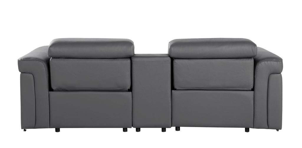 1126 Divanitalia 3-Piece Modular Power Reclining Loveseat in Top Grain Italian Leather with 2 Power Recliners & Power Headrests