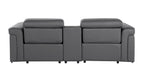 1126 Divanitalia 3-Piece Modular Power Reclining Loveseat in Top Grain Italian Leather with 2 Power Recliners & Power Headrests