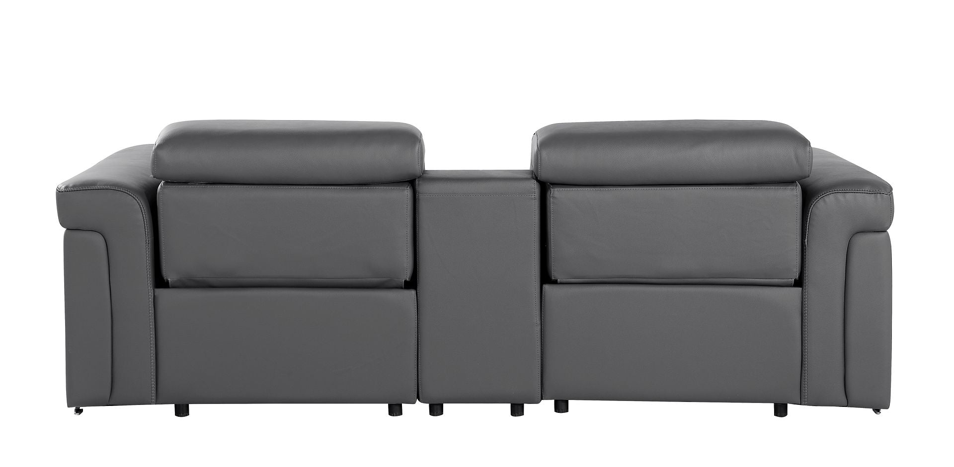 1126 Divanitalia 3-Piece Modular Power Reclining Loveseat in Top Grain Italian Leather with 2 Power Recliners & Power Headrests