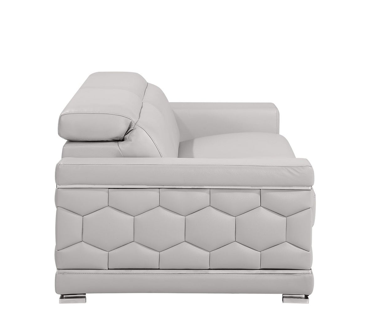 296 Modern Genuine Leather Sofa - Light Grey - SKU 296-LT-GREY-S - view 5