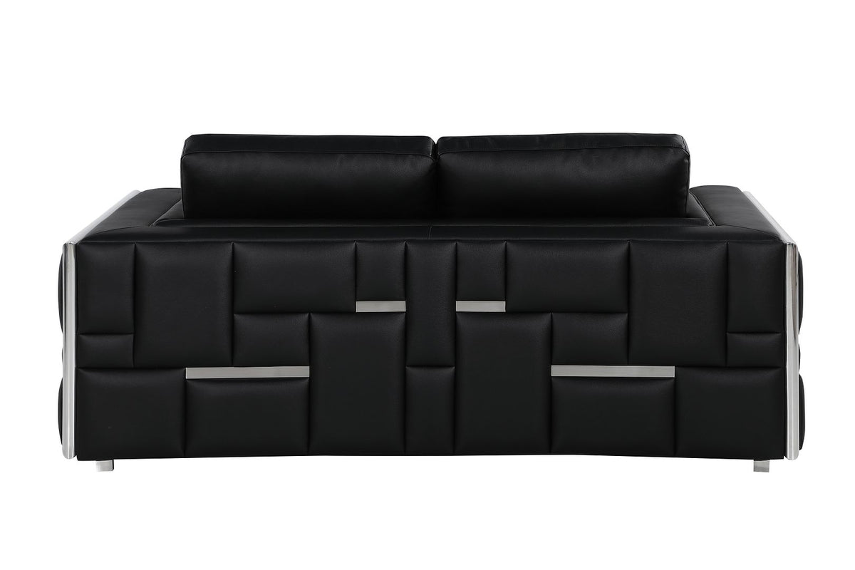 1130 Divanitalia Loveseat in Top-grain Italian Leather - Black - SKU 1130-BLACK-L - view 4