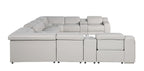 1116 Divanitalia 12-Piece U-Shaped Sectional Sofa in Top Grain Italian Leather with 4 Power Recliners & Power Headrests