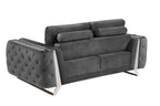 1051 Divanitalia Beige 3-Piece Sofa Set in Velvet Fabric - Dark Grey - SKU 1051-DK-GRAY-2PC - view 8