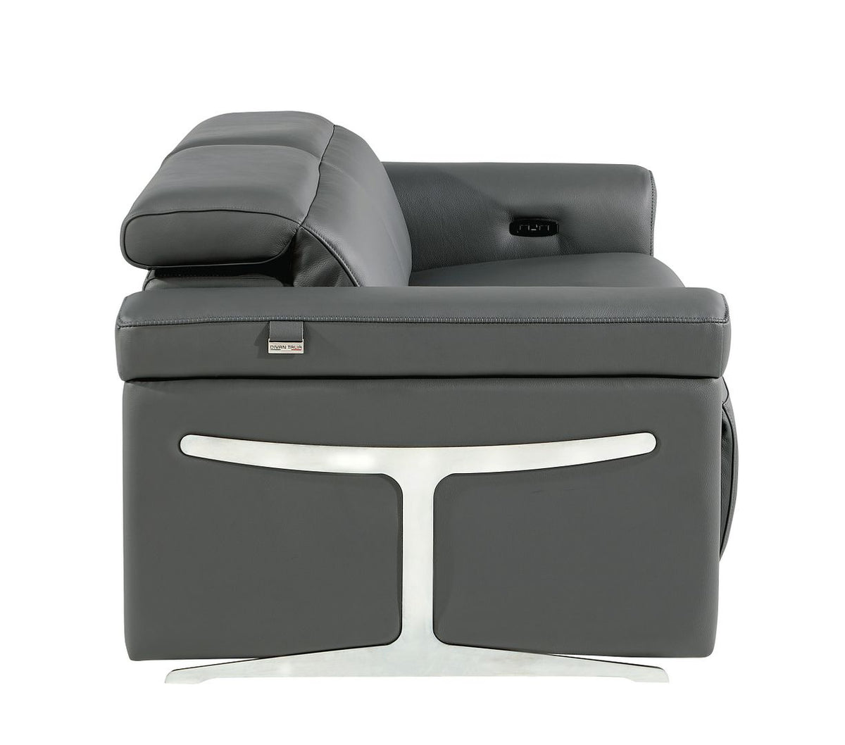 1126 Divanitalia Power Reclining Sofa and Loveseat Set in Top Grain Italian Leather with 4 Power Recliners & Power Headrests - Dark Grey - SKU 1126-DARK GREY-2PC - view 11