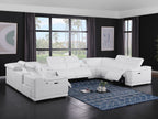 9762 Divanitalia 10-Piece U-Shaped Top Grain Italian Leather Sectional Sofa with 4 Power Recliners