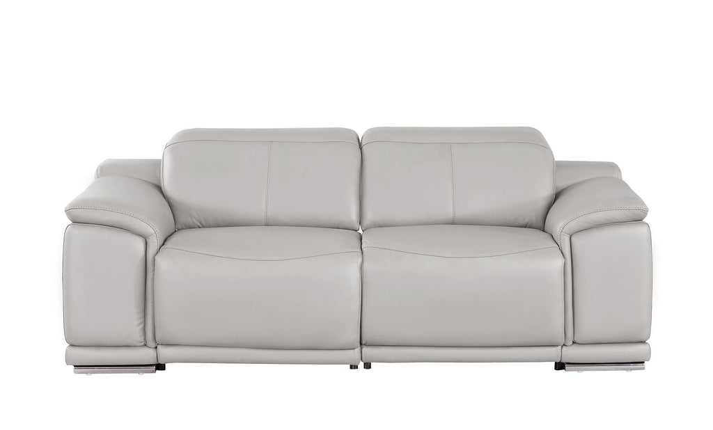 2679 Genuine Leather Loveseat with Dual Power Recliners - Light Grey - SKU 2679-LT-GRAY-2.2-HT - view 3