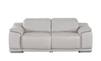 2679 Genuine Leather Loveseat with Dual Power Recliners - Light Grey - SKU 2679-LT-GRAY-2.2-HT - view 3