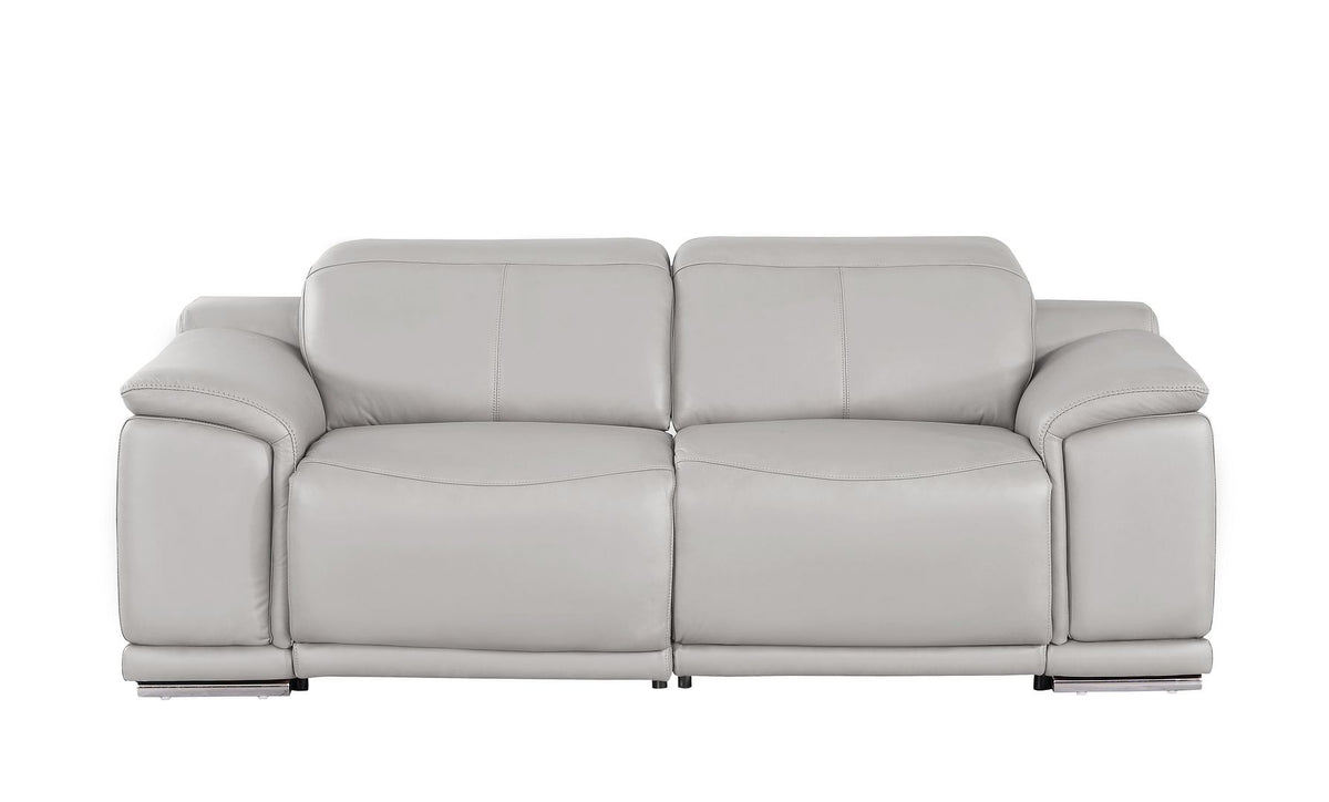 2679 Genuine Leather Loveseat with Dual Power Recliners - Light Grey - SKU 2679-LT-GRAY-2.2-HT - view 3