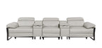 1246 Divanitalia Modular Power Triple Reclining Dual Console Sofa with Power Reclining Headrests - Top Grain Italian Leather - Light Grey - SKU 1246-LT-GREY-5.3-HT - view 3