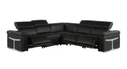 1126 Divanitalia 5-Piece L-Shaped Sectional Sofa in Top Grain Italian Leather with 3 Power Recliners & Power Headrests - Black - SKU 1126-BLACK-SEC-5PC-3PWR-SECTIONAL- GROUP - view 3