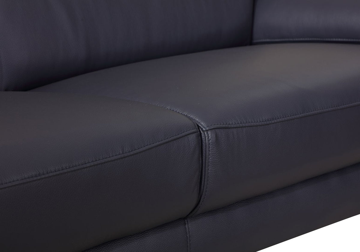727 Divanitalia Sofa with Adjustable Headrest in Top-grain Italian Leather - Navy - SKU 727-S-NAVY - view 9