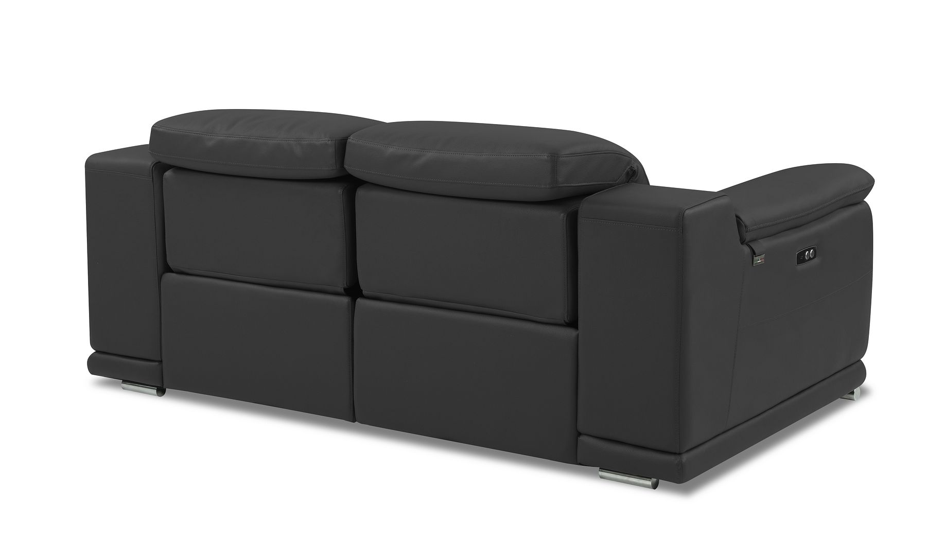 9762 Divanitalia Top Grain Italian Leather Power Reclining Loveseat with Adjustable Headrests