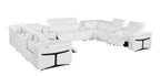 1126 Divanitalia 12-Piece U-Shaped Sectional Sofa in Top Grain Italian Leather with 4 Power Recliners & Power Headrests - White - SKU 1126-WHITE-12PC-4PWR-U-SECTIONAL-GROUP - view 5