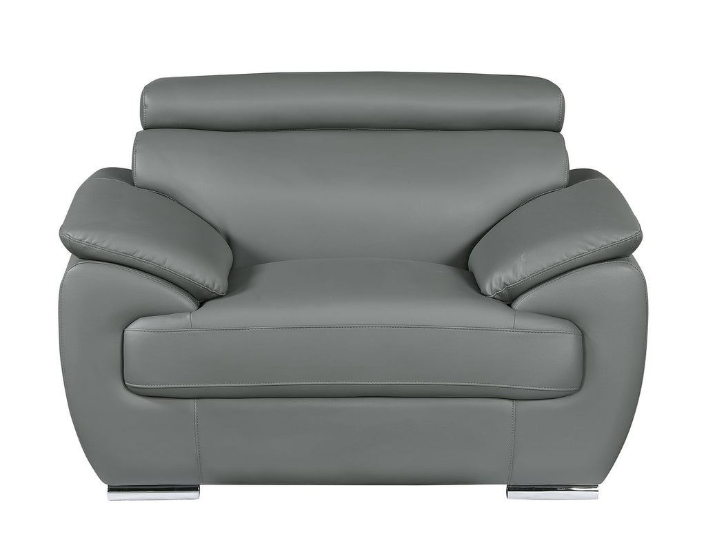 4571 Modern Genuine Leather 2-Piece Sofa Set - Dark Grey - SKU 4571-LV GRAY 2PC (S/L) - GROUP - view 7