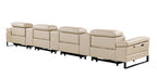 1246 Divanitalia Modular Power Triple Reclining Triple Console Sofa with Power Reclining Headrests - Top Grain Italian Leather