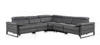 1246 Divanitalia 5-Piece L-Shaped Modular Power Reclining Sectional Sofa with Power Headrests - Top Grain Italian Leather