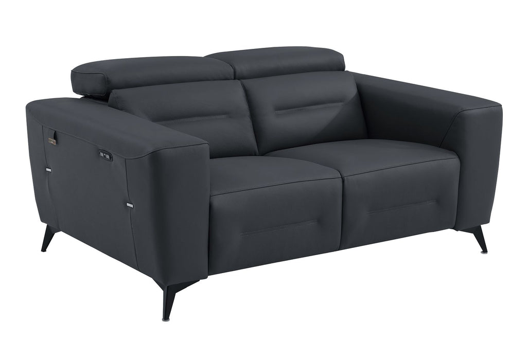 989 Divanitalia Power Reclining Loveseat with Power Headrest in Top-grain Italian Leather