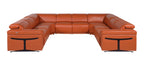 1126 Divanitalia 8-Piece U-Shaped Sectional Sofa in Top Grain Italian Leather with 4 Power Recliners & Power Headrests