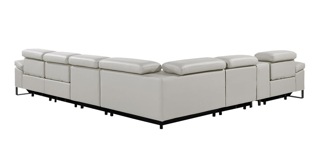 1246 Divanitalia 7-Piece L-Shaped Modular Power Reclining Sectional Sofa with 3 Power Recliners and Power Headrests - Top Grain Italian Leather