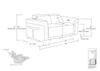 1126 Divanitalia Power Reclining Loveseat in Top Grain Italian Leather with 2 Power Recliners & Power Headrests