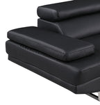 8136 Right Arm Facing Chaise with Adjustable Headrest in Genuine Leather