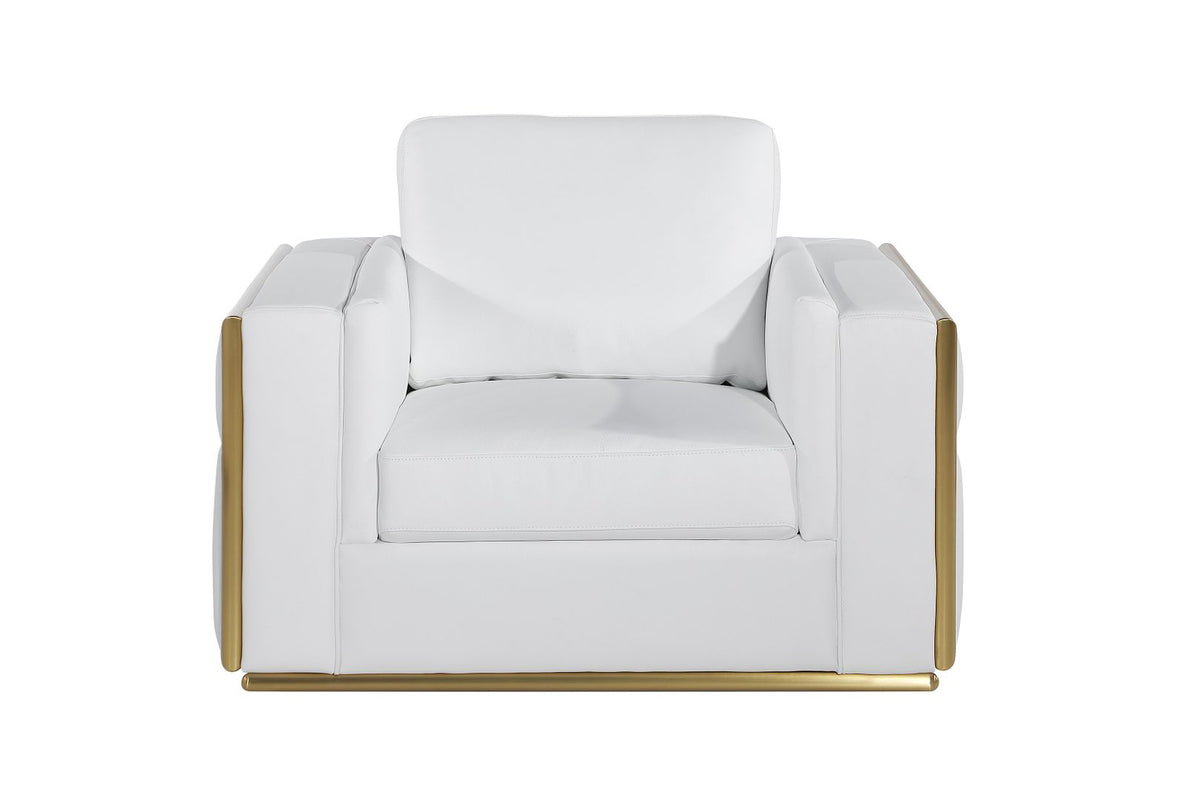 1130 Divanitalia Chair in Top-grain Italian Leather - White - SKU 1130-WHITE-CH