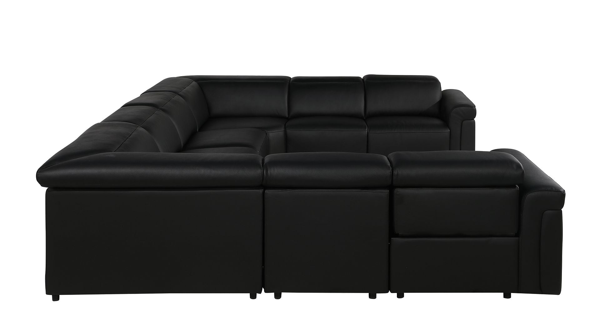 1126 Divanitalia 8-Piece U-Shaped Sectional Sofa in Top Grain Italian Leather with 4 Power Recliners & Power Headrests