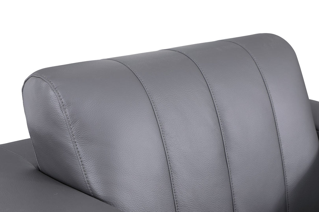 904 Divanitalia 3-Piece Sofa Set in Top-grain Italian Leather - Dark Grey - SKU 904- DARK GRAY 3PC (S/L/CH) - GROUP - view 11