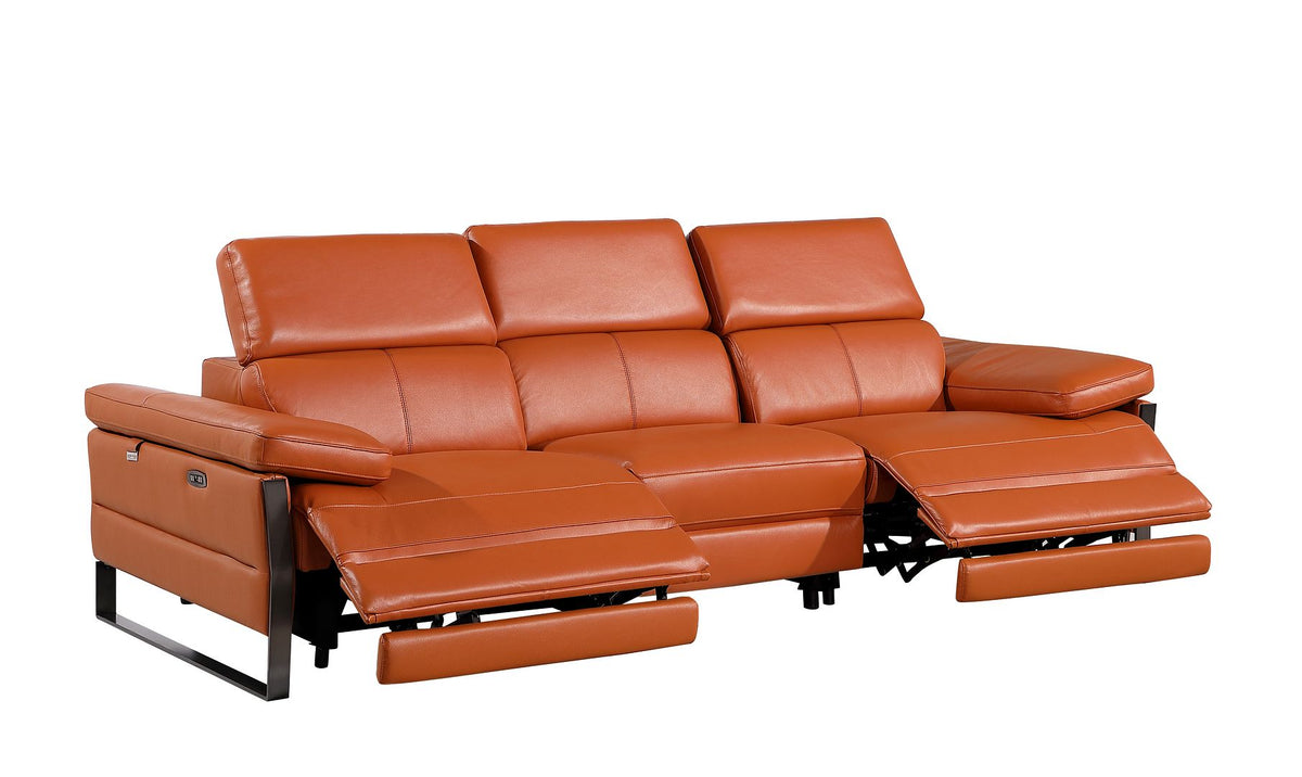 1246 Divanitalia Modular Power Dual Reclining Sofa and Loveseat Set with Power Headrests - Top Grain Italian Leather - Camel - SKU 1246-CAMEL-5.4-HT-2PC - view 7