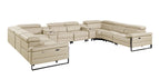 1246 Divanitalia 10-Piece U-Shaped Modular Power Reclining Sectional Sofa with 4 Power Recliners and Power Headrests - Top Grain Italian Leather