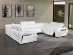 1224 Divanitalia 8-Piece L-Shaped Sectional Sofa in Top Grain Italian Leather with 4 Power Recliners & Power Headrests