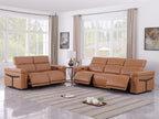 1126 Divanitalia 5-Piece Modular Power Reclining Sofa and Loveseat Set in Top Grain Italian Leather with 4 Power Recliners & Power Headrests - Cognac - SKU 1126-COGNAC-5.4-HT-2PC - view 2